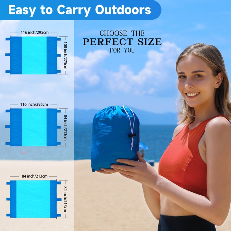 ทรายฟรีทรายผ้าห่มชายหาดแบบพกพา - Outdoor Camping Mat Waterproof บทวิจารณ์และราคา