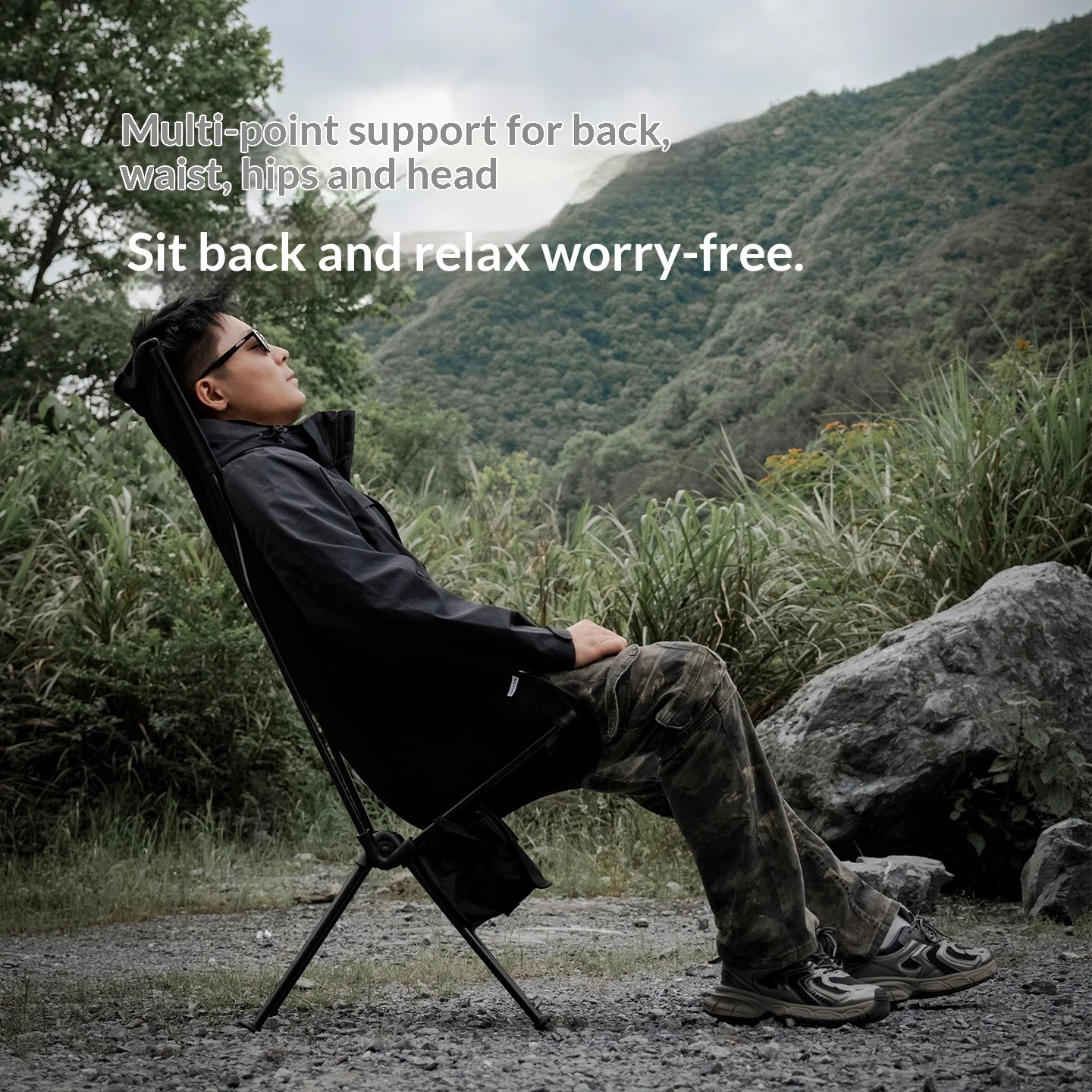 เก้าอี้พับได้แบบพกพา Mountainh - Outdoor Camping High Chair บทวิจารณ์และราคา