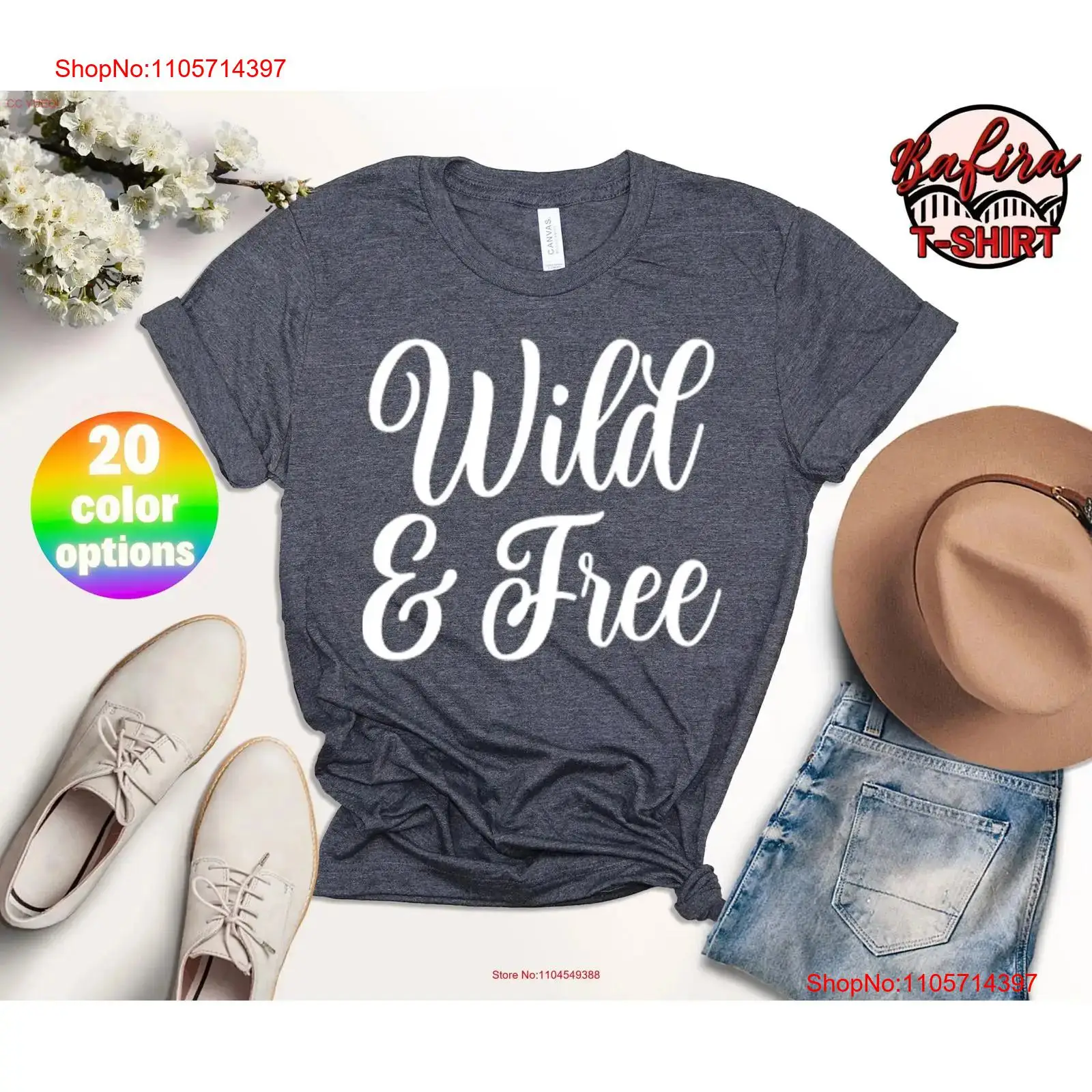 เสื้อยืด Wild And Free ทุกสิ่ง - Outdoor Camping Quotes บทวิจารณ์และราคา